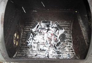De EcoGrill is na drie uurtjes volledig opgebrand