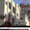 Raket lanceerder naast UN gebouw